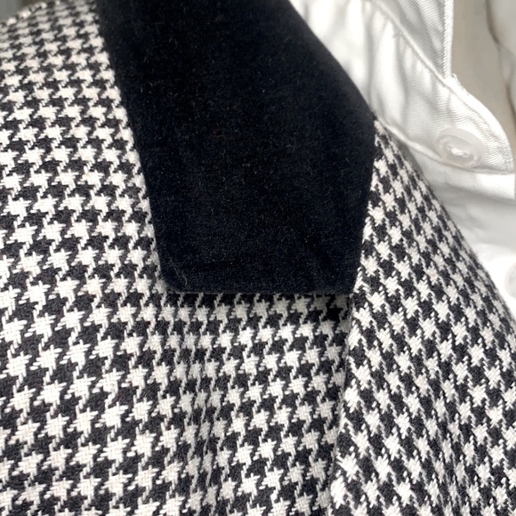 VTG Women’s Houndstooth Blazer Jacket with Velvet Collar | Size 8 - Picture 3 of 8